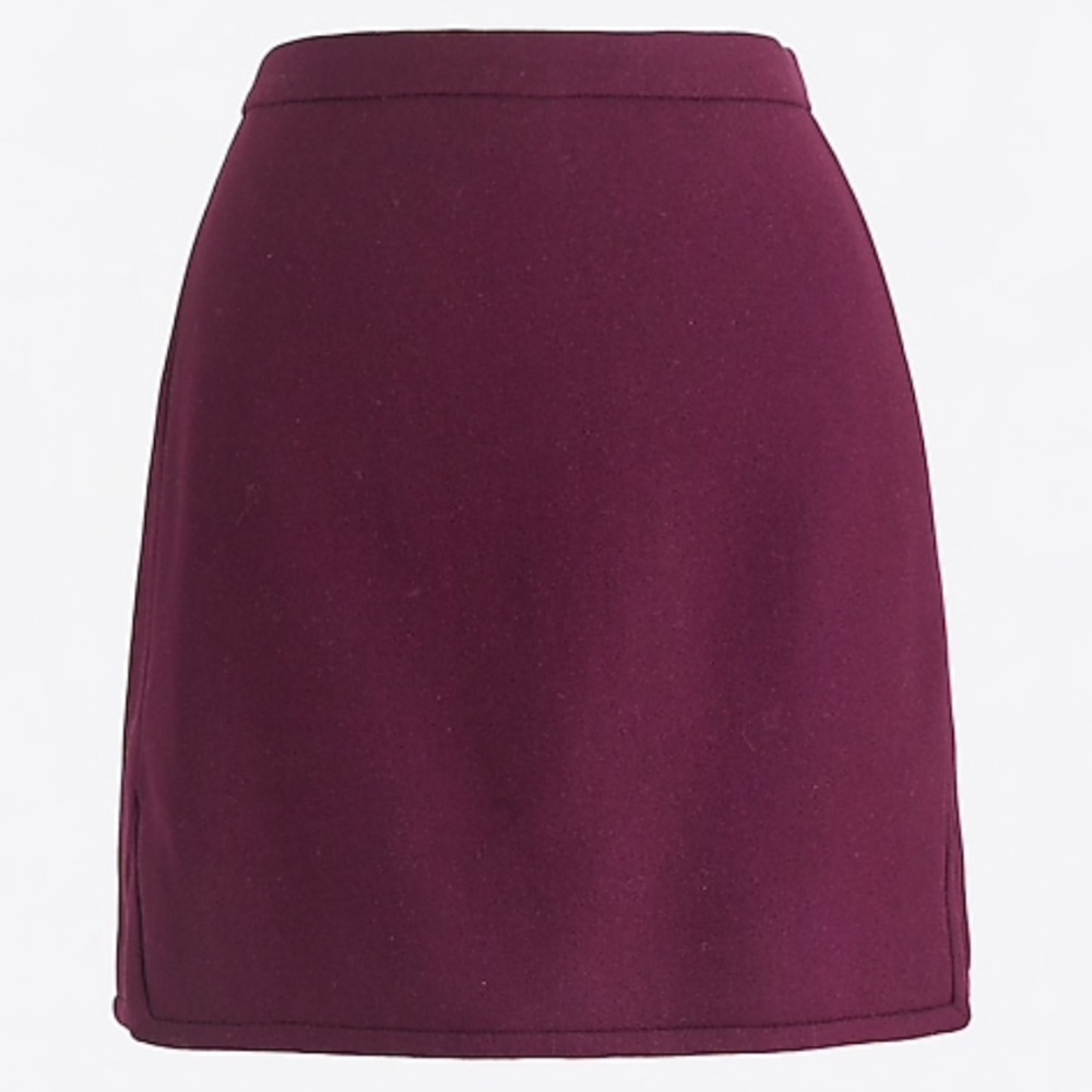 J. Crew Factory BLACK Double Notch Wool Mini Skirt